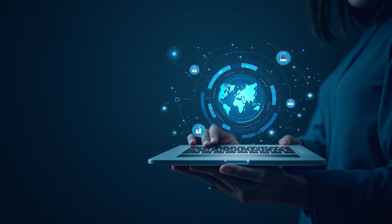 O imagine ilustrând diverse tipuri de conexiune la internet și dispozitive conectate, simbolizând lumea digitală.